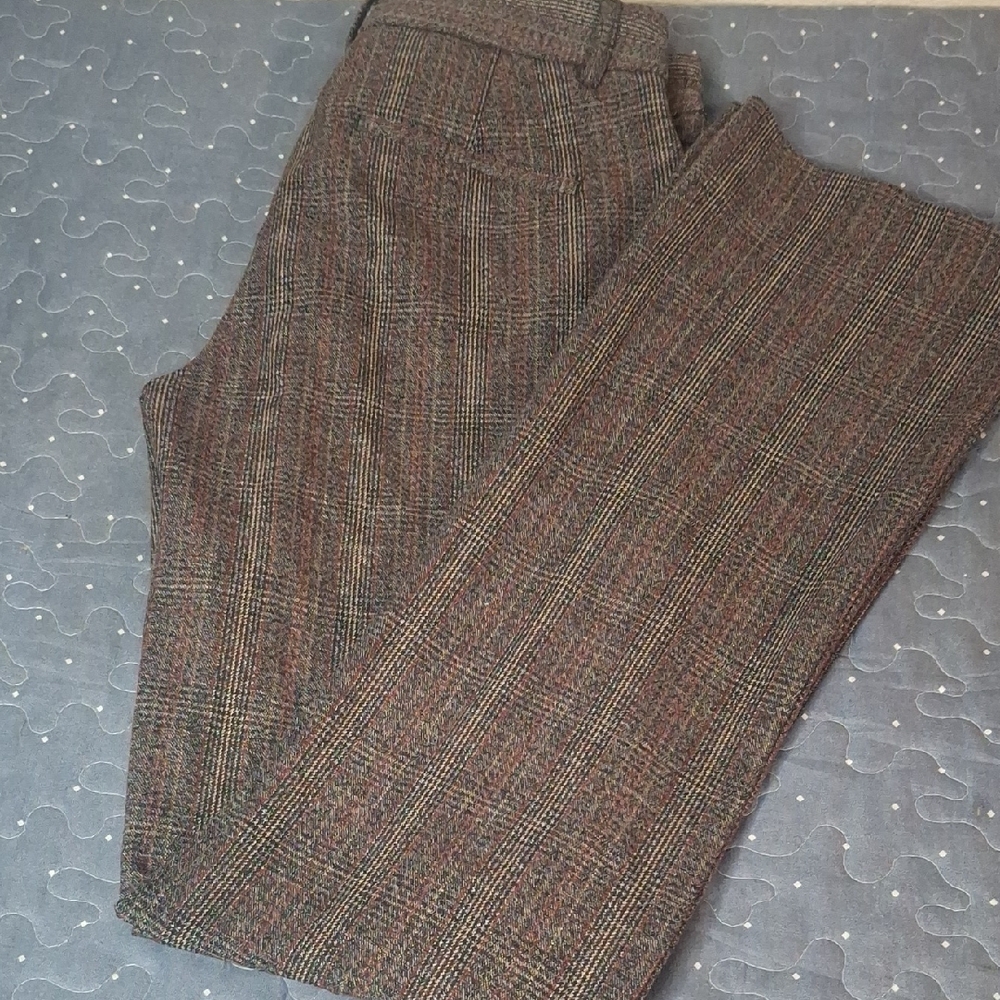 Express Columnist Brown Plaid Barely Boot Cut Pants